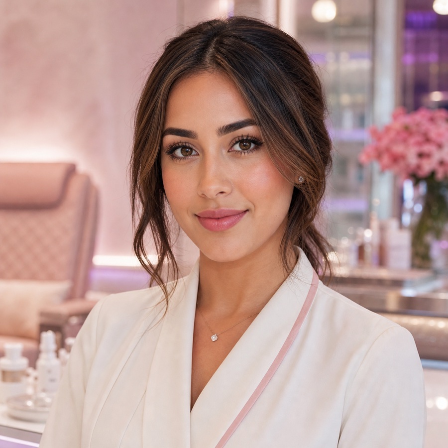 Portrait of Maya K., fictional luxury nail artist